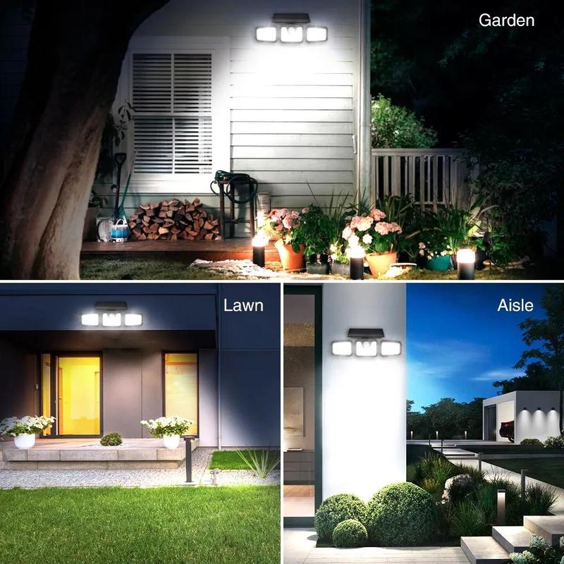 ☀️💡Solar-Wandleuchte mit 3 Leuchtenköpfen und Sensor-Beleuchtung
