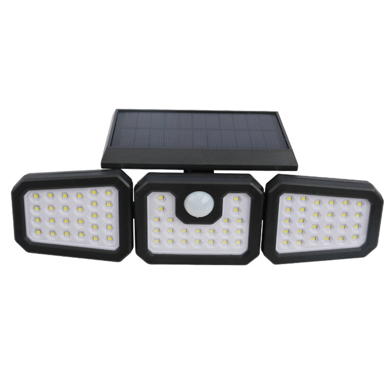 ☀️💡Solar-Wandleuchte mit 3 Leuchtenköpfen und Sensor-Beleuchtung
