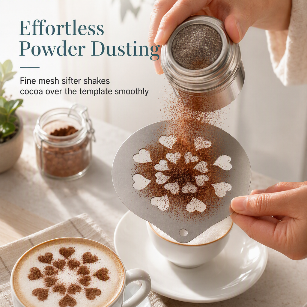 ☕ Schablone für Latte Art aus Edelstahl