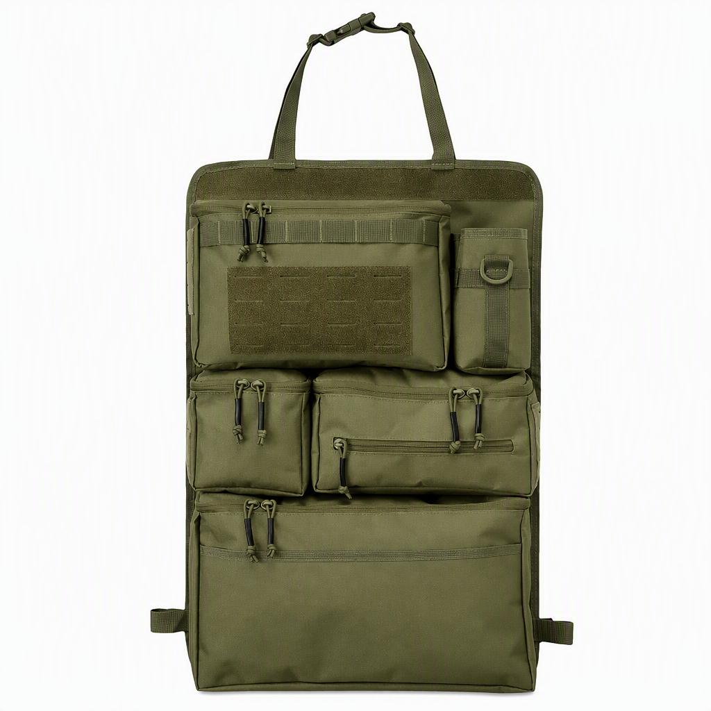📢📢50% RABATT !!⏰Robuster taktischer Rücksitz-Organizer für Autos aus Nylon, Mehrfachtaschen-Aufbewahrungstasche mit Reißverschluss für SUVs