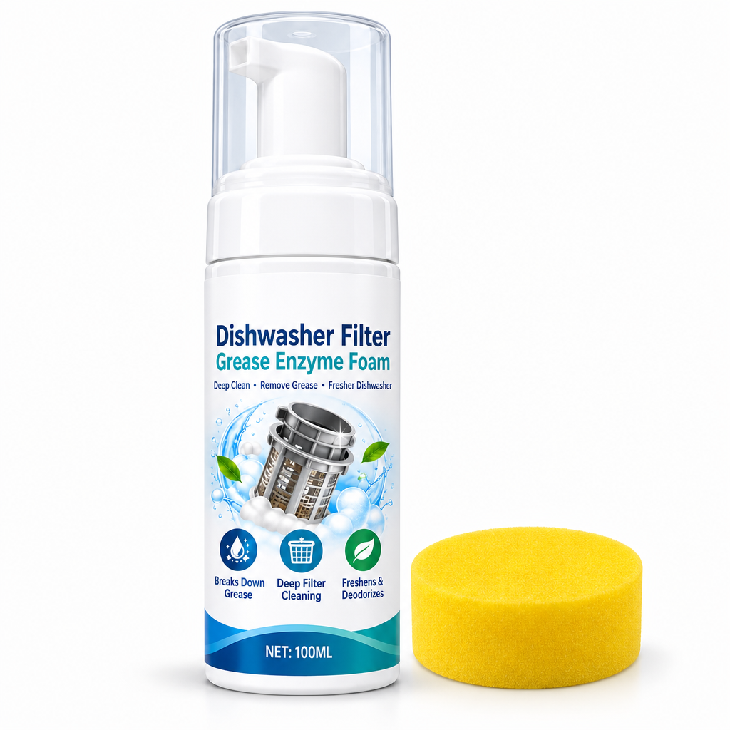 Enzymatischer Reinigungsschaum für Geschirrspülerfilter