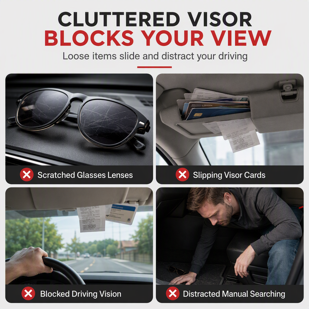 🚗Universeller tragbarer Auto-Sonnenbrillenhalter & Ticketkartenclip