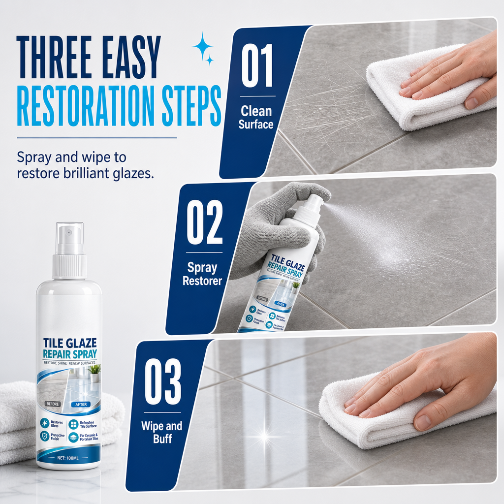 🔥2+1 GRATIS!!🏠 Reparaturspray für Keramikfliesen – Frischt feine Kratzer auf und stellt den Glanz wieder her