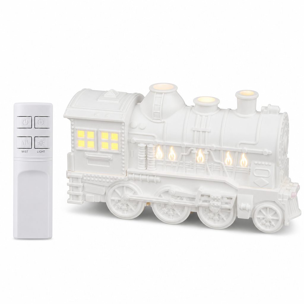 🚂 Vintage-Zug-Diffusor – Nebelringe & gemütliches Flammenlicht