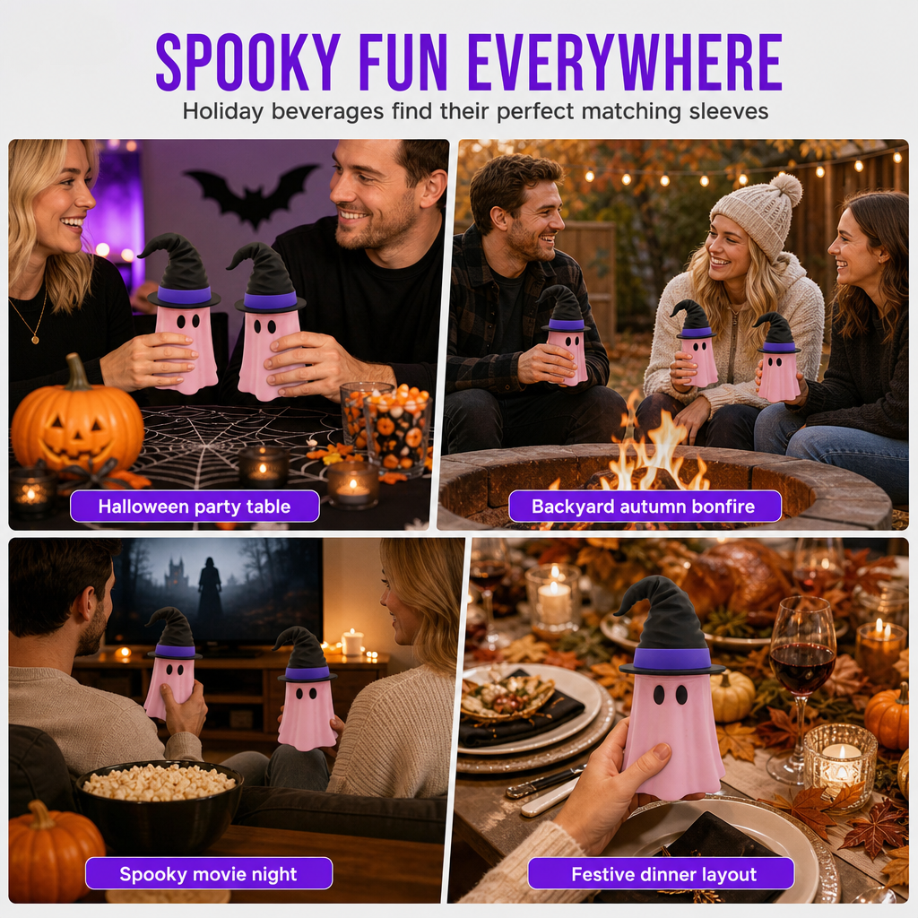 👻3D-gedruckter Halloween-Dosenhalter mit Hexenhutdeckel