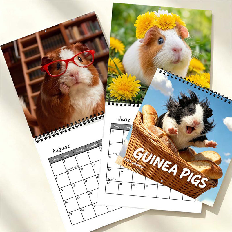 🗓️🔥2027 Lustiger, niedlicher Meerschweinchen-Wandkalender