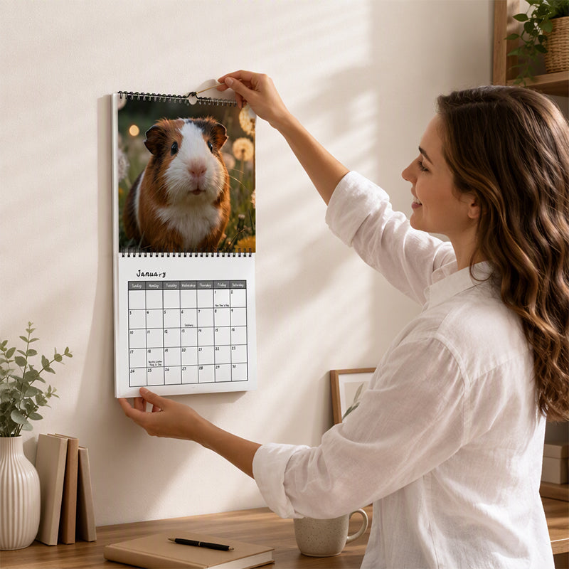 🗓️🔥2027 Lustiger, niedlicher Meerschweinchen-Wandkalender