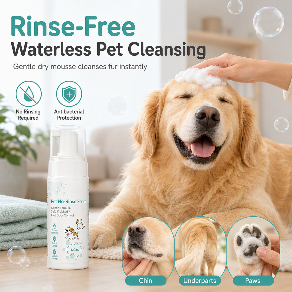 🔥2+1 GRATIS!!🐾 Schnell sauber ohne Wasser – sanfter Reinigungsschaum für Hunde, Katzen, Pfoten & empfindliche Bereiche ✨