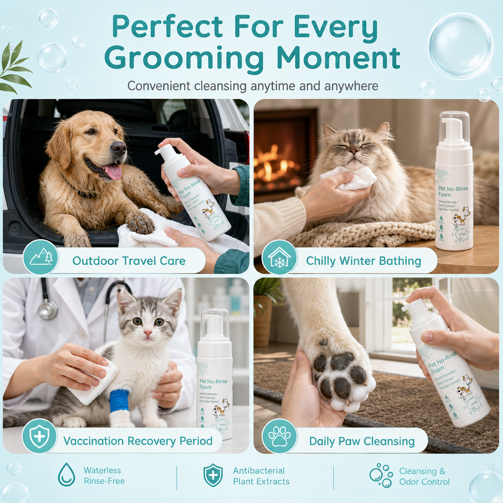 🔥2+1 GRATIS!!🐾 Schnell sauber ohne Wasser – sanfter Reinigungsschaum für Hunde, Katzen, Pfoten & empfindliche Bereiche ✨