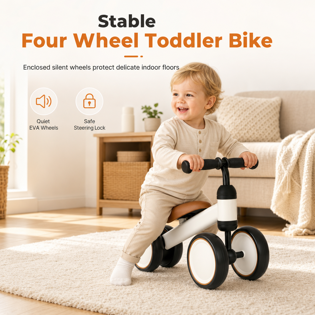 🔥50 % Rabatt!!🚲Kinder-Laufrad mit vier Rädern👶
