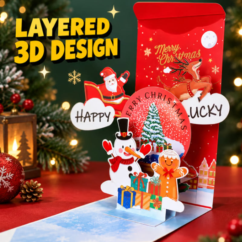 🎄 3D Weihnachts-Pop-up-Karte für Geldgeschenke – festlich, überraschend & unvergesslich 🎁