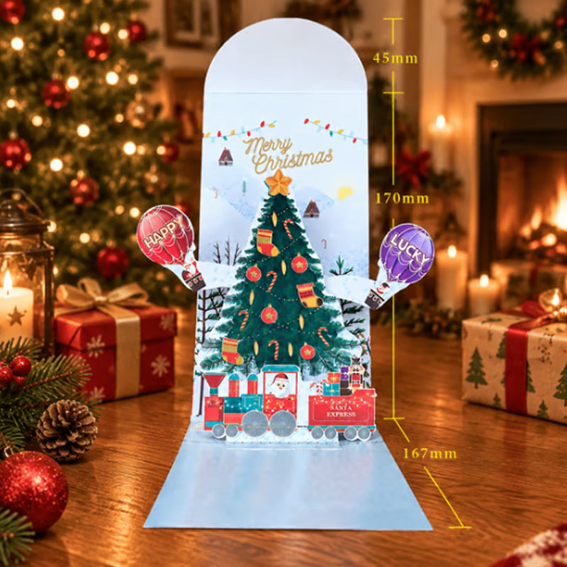 🎄 3D Weihnachts-Pop-up-Karte für Geldgeschenke – festlich, überraschend & unvergesslich 🎁