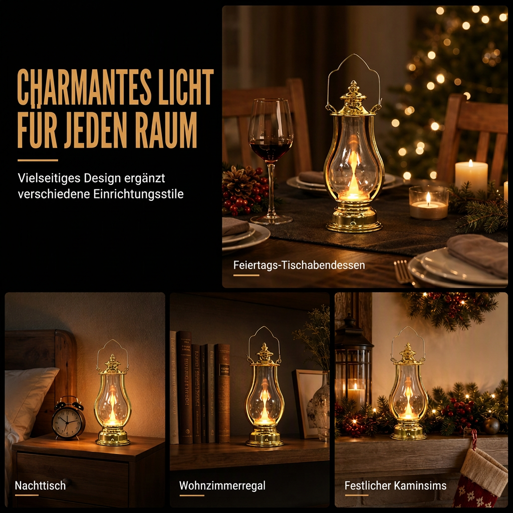 ⏳Zeitlich begrenztes Angebot: 50 % Rabatt⏰ Vintage LED-Dekorationslaterne | Hitzefreies, flackerndes Flammenbild für ein Retro-Ambiente🕯️🏮