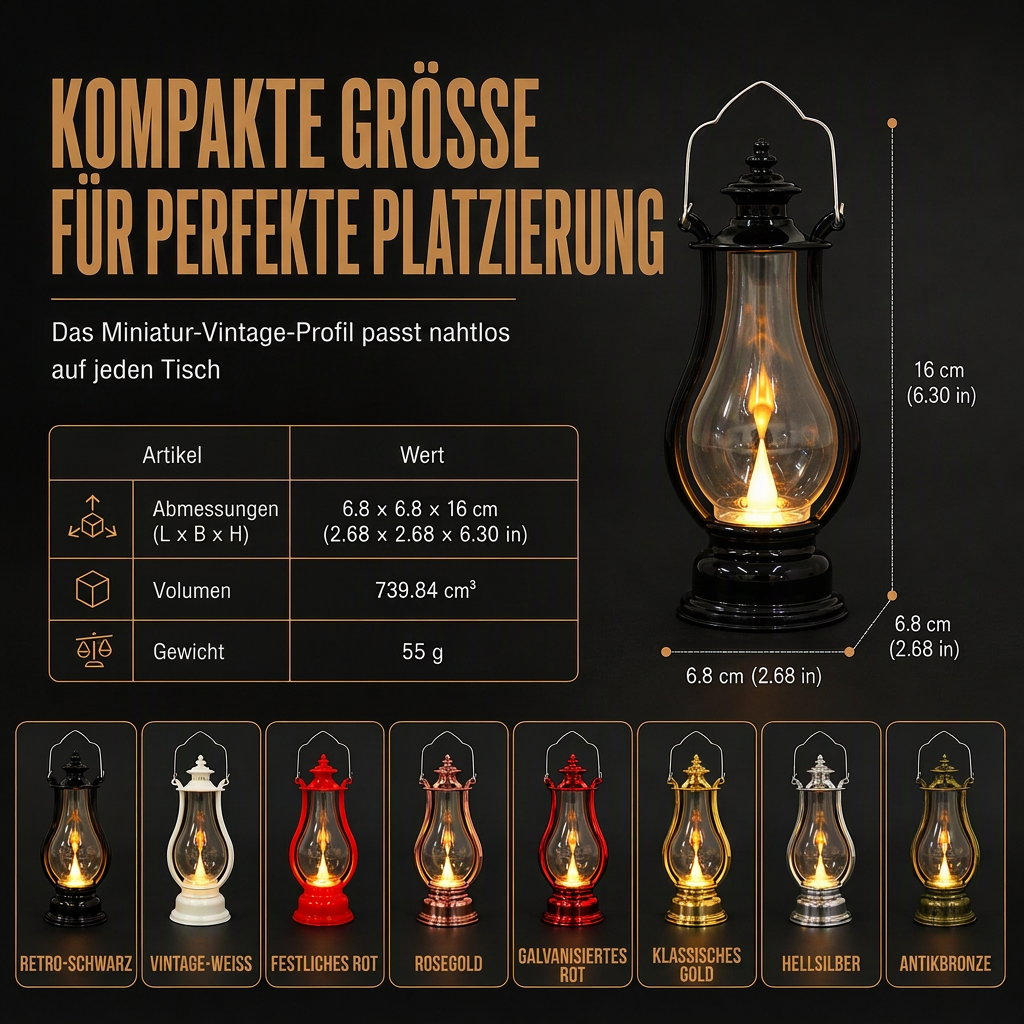 ⏳Zeitlich begrenztes Angebot: 50 % Rabatt⏰ Vintage LED-Dekorationslaterne | Hitzefreies, flackerndes Flammenbild für ein Retro-Ambiente🕯️🏮