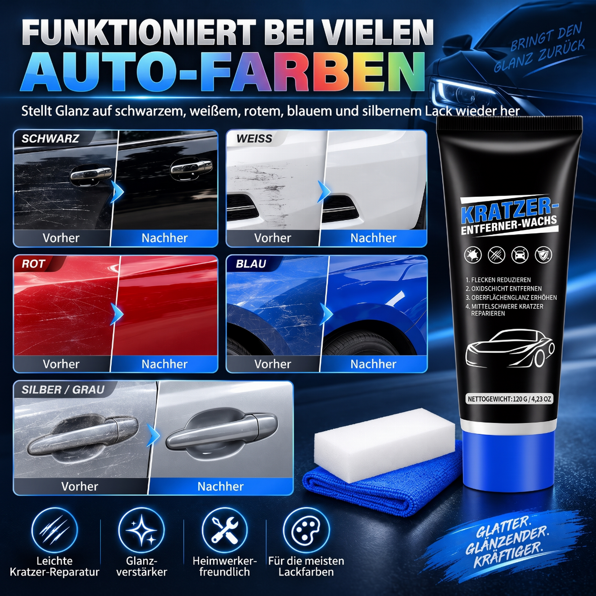 🚗Premium-Autopoliturwachs zur Kratzerentfernung