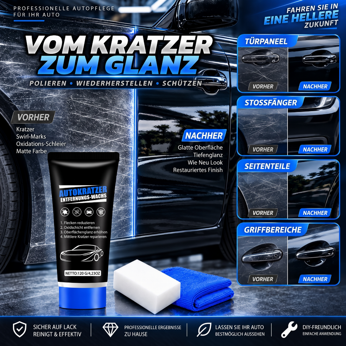 🚗Premium-Autopoliturwachs zur Kratzerentfernung