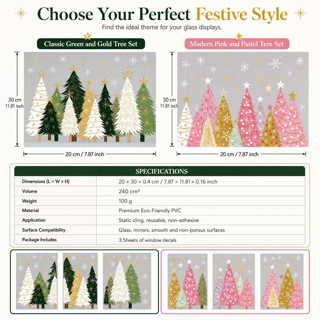 🎁🎄Weihnachtsangebot: 50 % Rabatt!💞Über 50.000 verkauft!⏳✨ 3-teiliges Weihnachtsfenster-Aufkleber-Set – Klebefreie, statische Weihnachtsdeko
