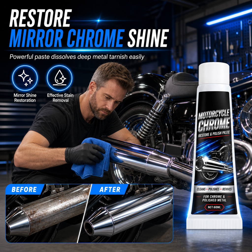 ✨ 50% RABATT! 🏍️ Motorrad-Chrompolierpaste und Metallauffrischer ✨