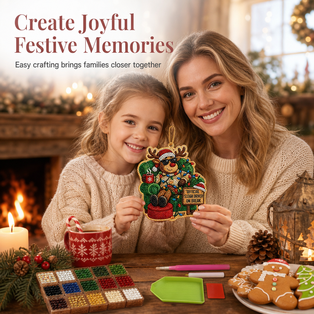 🎄DIY-Set für hängenden Weihnachtsschmuck mit Perlen