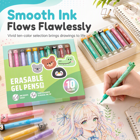 ✏️50% Rabatt! Buntes Set abwischbarer Gelschreiber
