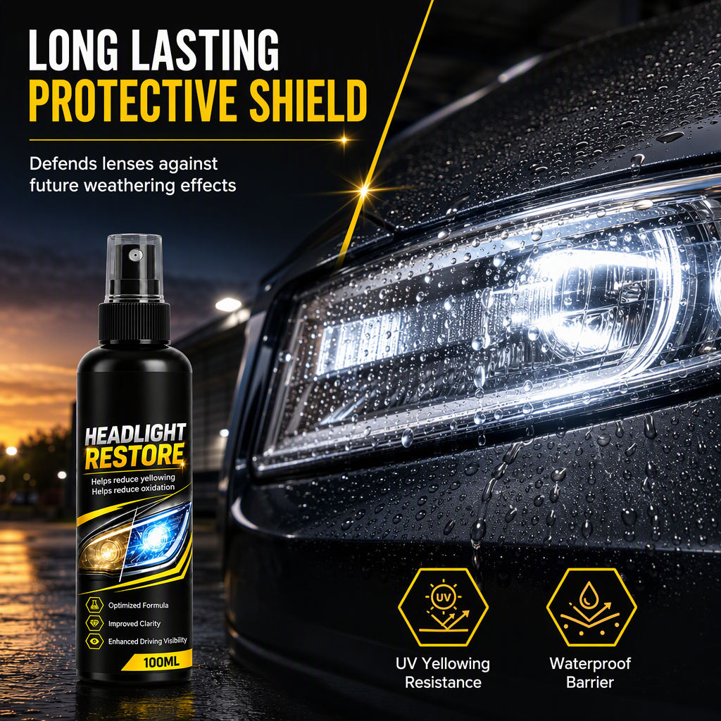 🔥🎁 2+1 GRATIS!!🚗💡Schnell wirkendes Scheinwerfer-Restaurierungsspray