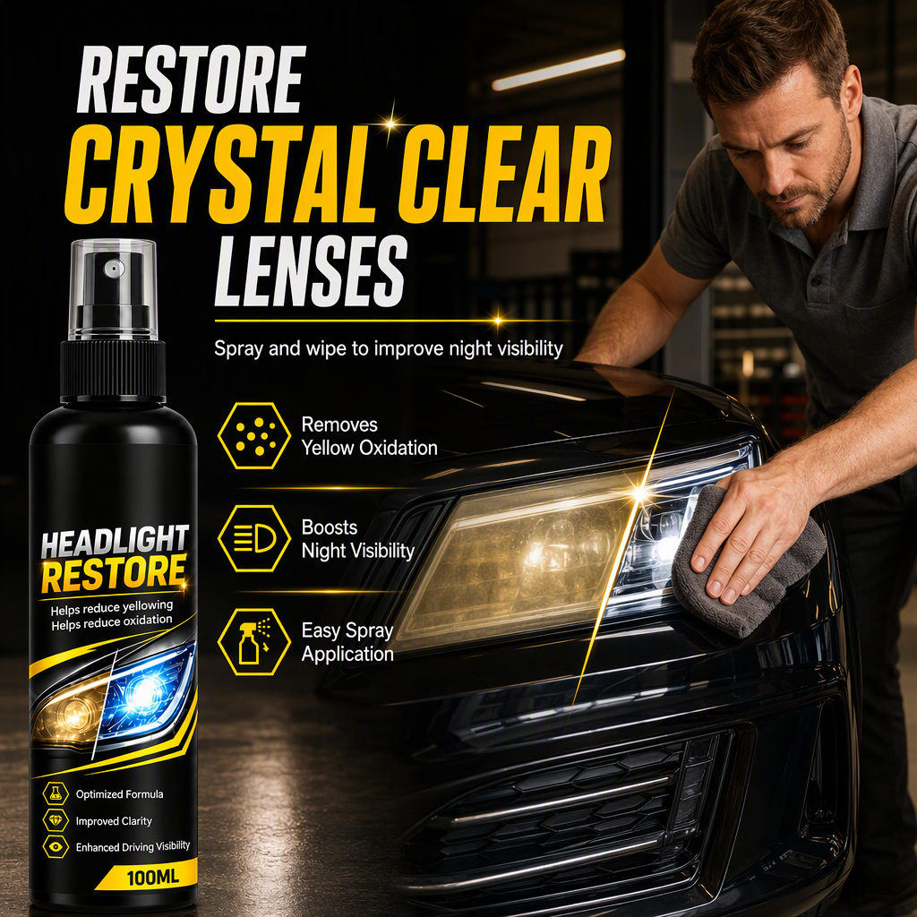 🔥🎁 2+1 GRATIS!!🚗💡Schnell wirkendes Scheinwerfer-Restaurierungsspray