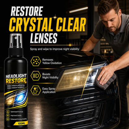 🔥🎁 2+1 GRATIS!!🚗💡Schnell wirkendes Scheinwerfer-Restaurierungsspray