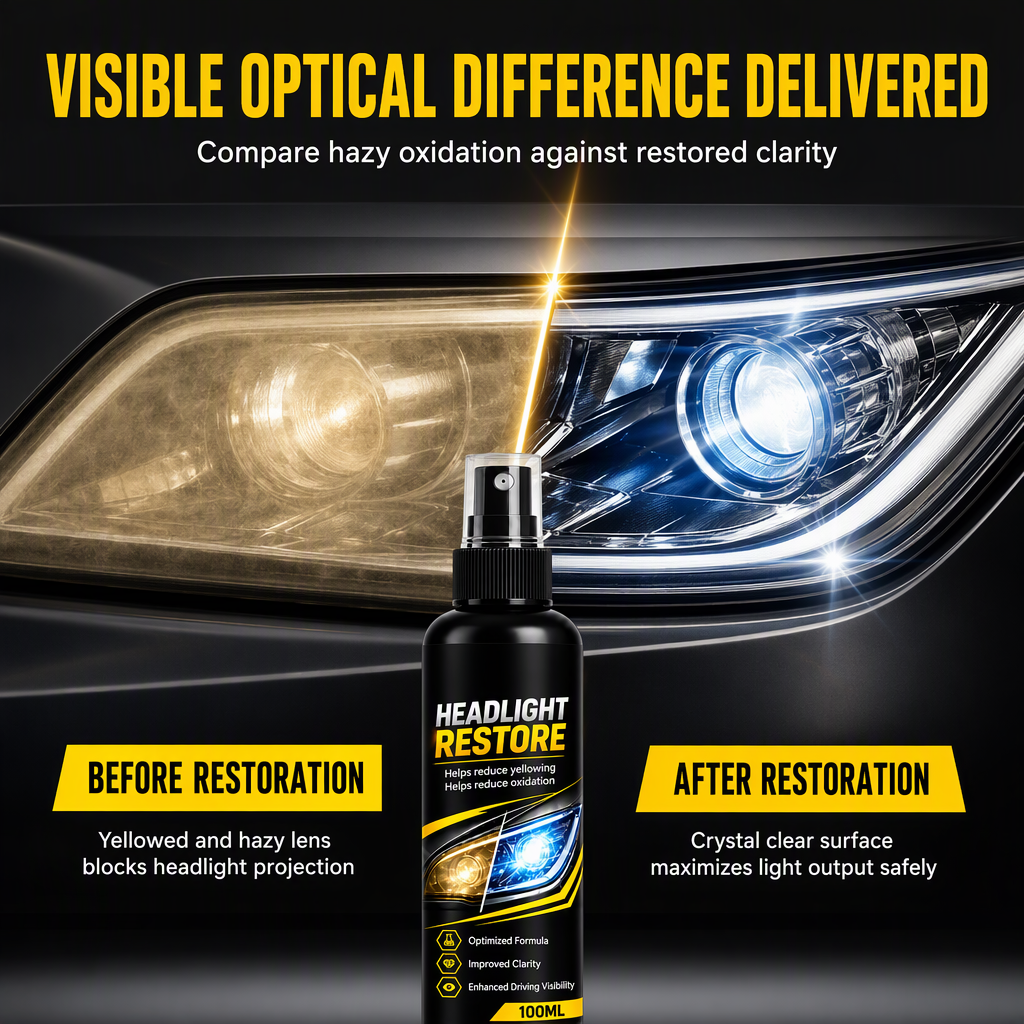 🔥🎁 2+1 GRATIS!!🚗💡Schnell wirkendes Scheinwerfer-Restaurierungsspray