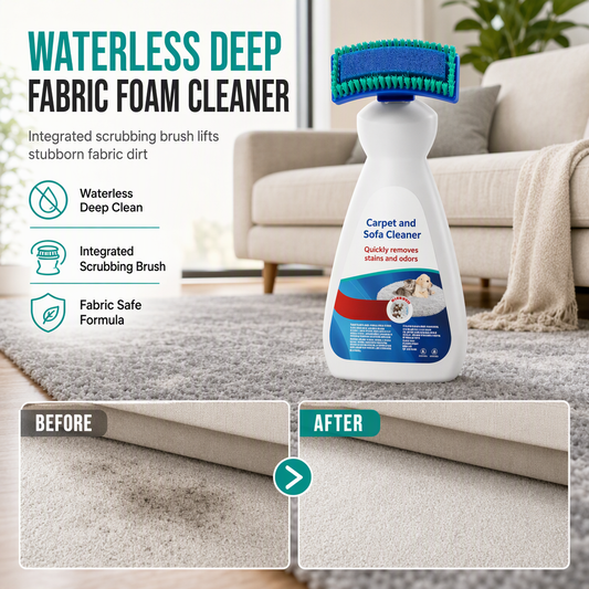 💦 JETZT 50 % RABATT! ✨ Wasserloser Textil- und Teppichreiniger – Tiefenreinigungsschaum, Doppelfunktionsapplikator & Geruchsbeseitigung – perfekt für Teppiche, Sofas und Polstermöbel 🛋️
