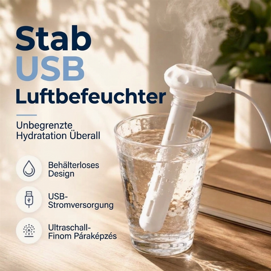 Tragbarer USB-Luftbefeuchter mit Kaltvernebelung – Leiser Tischluftbefeuchter mit austauschbaren Baumwolldochten für Zuhause und Büro