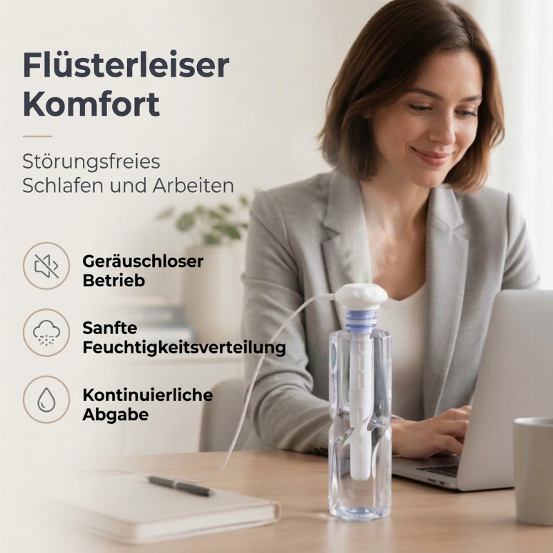 Tragbarer USB-Luftbefeuchter mit Kaltvernebelung – Leiser Tischluftbefeuchter mit austauschbaren Baumwolldochten für Zuhause und Büro