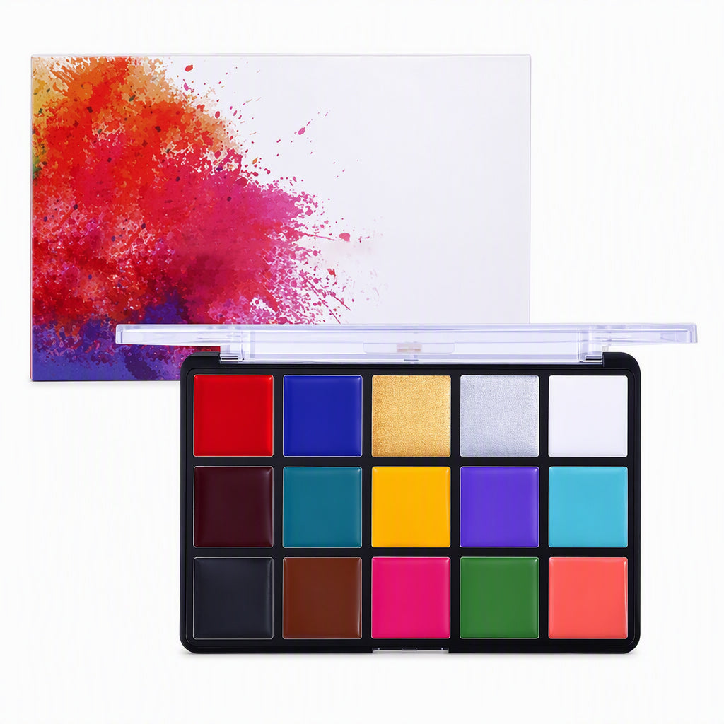 🎨 Palette mit 15 Farben ölbasierter Gesichts- und Körperfarbe
