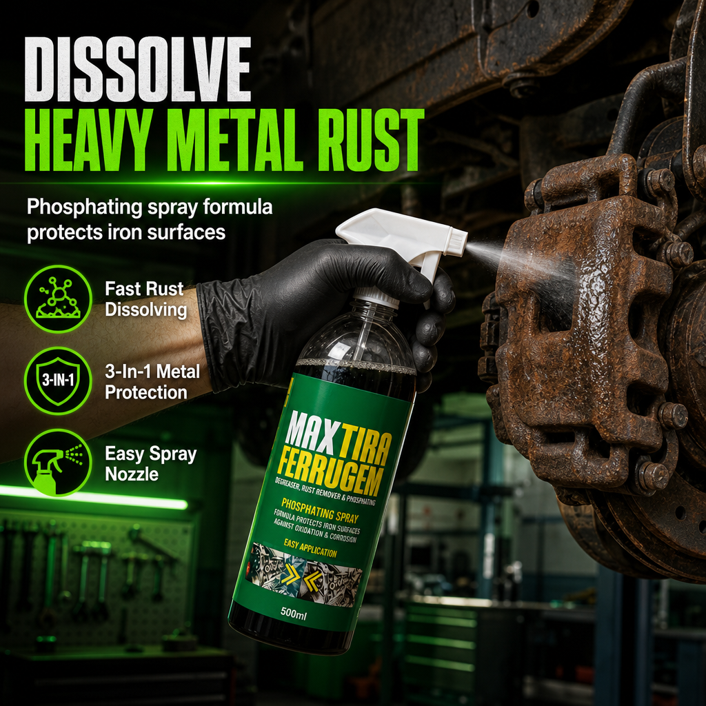 🔥🎁 2+1 GRATIS!!🔧 3-in-1 Rostentferner & Phosphatierungsmittel – 500 ml Metallpflegespray ✨