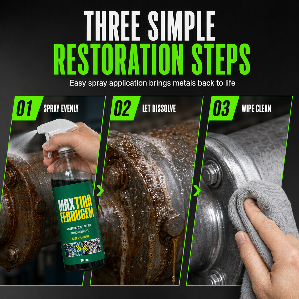 🔥🎁 2+1 GRATIS!!🔧 3-in-1 Rostentferner & Phosphatierungsmittel – 500 ml Metallpflegespray ✨