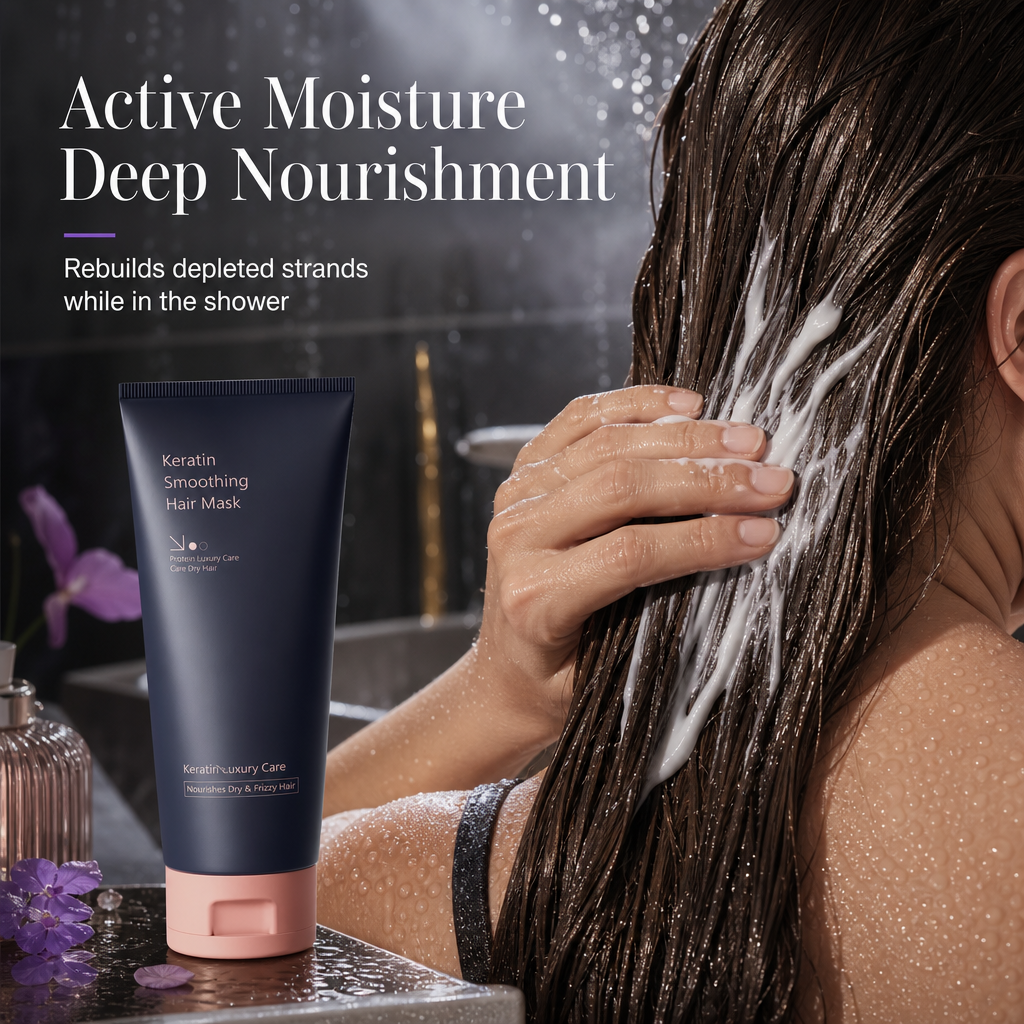 📢📢2 KAUFEN, 1 GRATIS! ⏰Keratin-Glättungs-Haarmaske 320 ml – Nährende und reparierende Pflege für trockenes, krauses und geschädigtes Haar