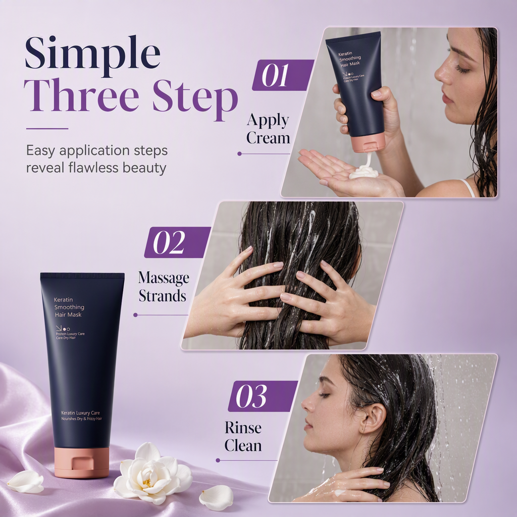 📢📢2 KAUFEN, 1 GRATIS! ⏰Keratin-Glättungs-Haarmaske 320 ml – Nährende und reparierende Pflege für trockenes, krauses und geschädigtes Haar