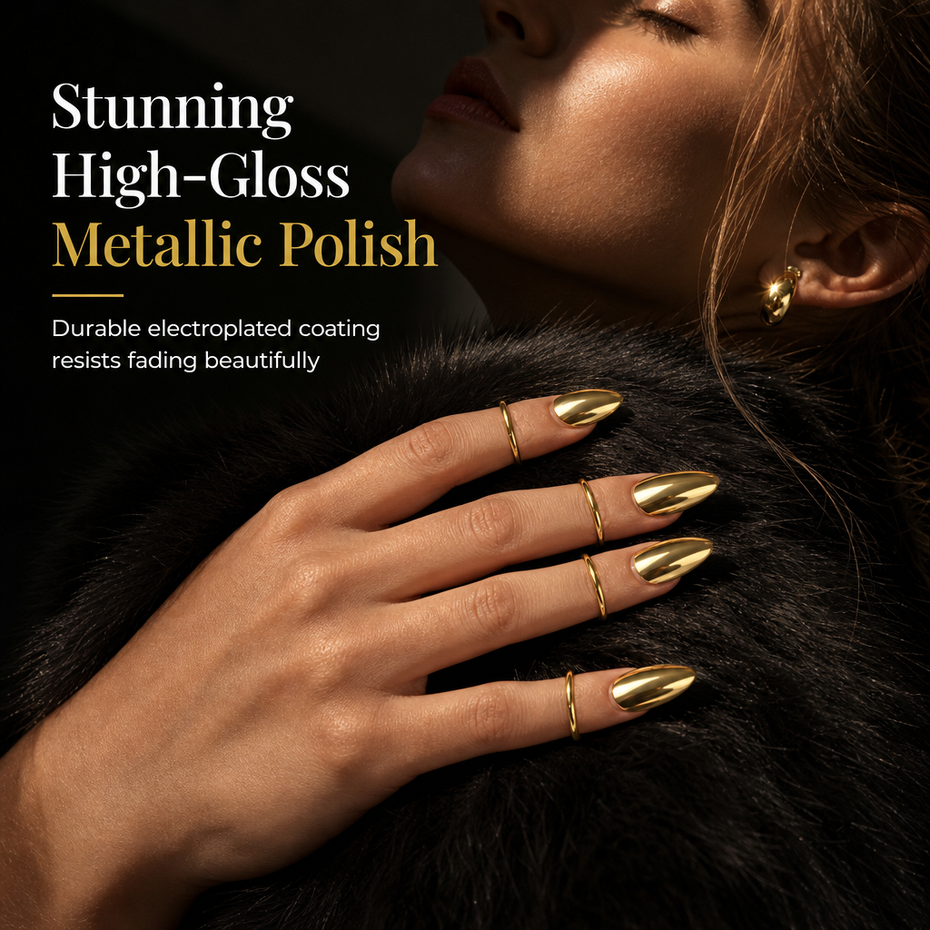 💍Metallischer Fingernagelring ✨Modisches Nagelschmuck-Accessoire