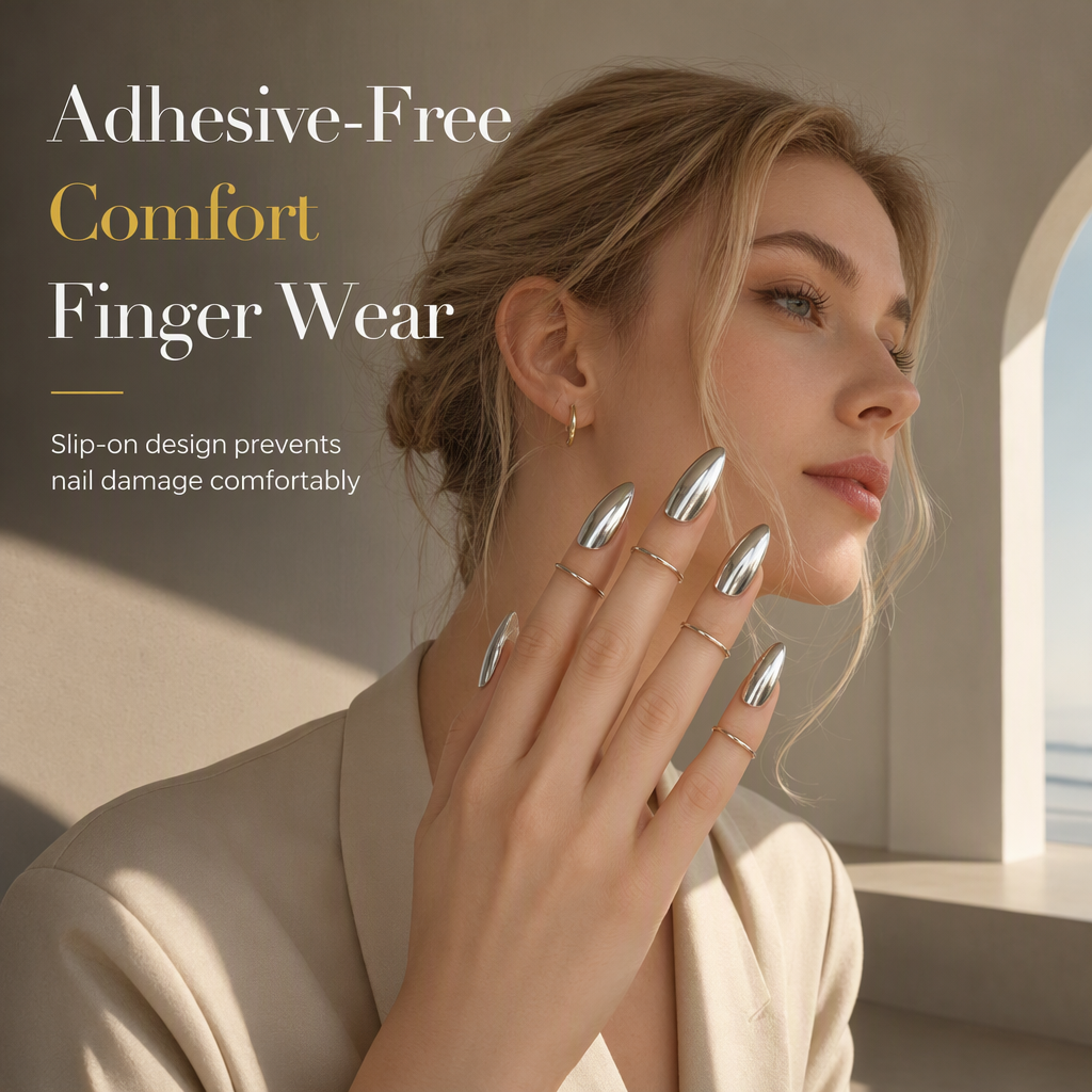 💍Metallischer Fingernagelring ✨Modisches Nagelschmuck-Accessoire