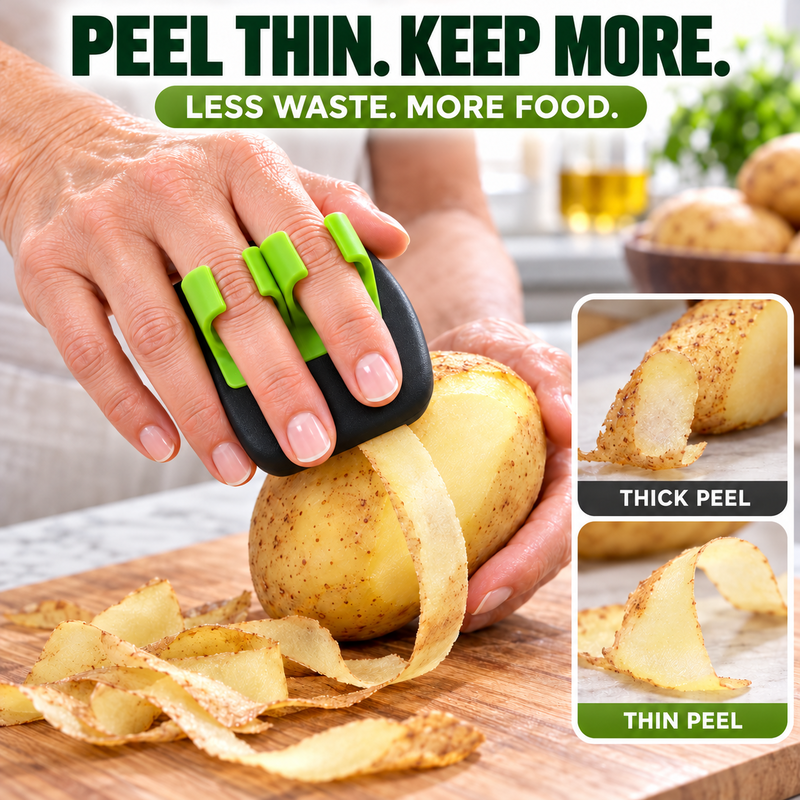 🔥🎁 1+1 GRATIS!!🥒 Ergonomischer Zwei-Finger-Obst- und Gemüseschäler