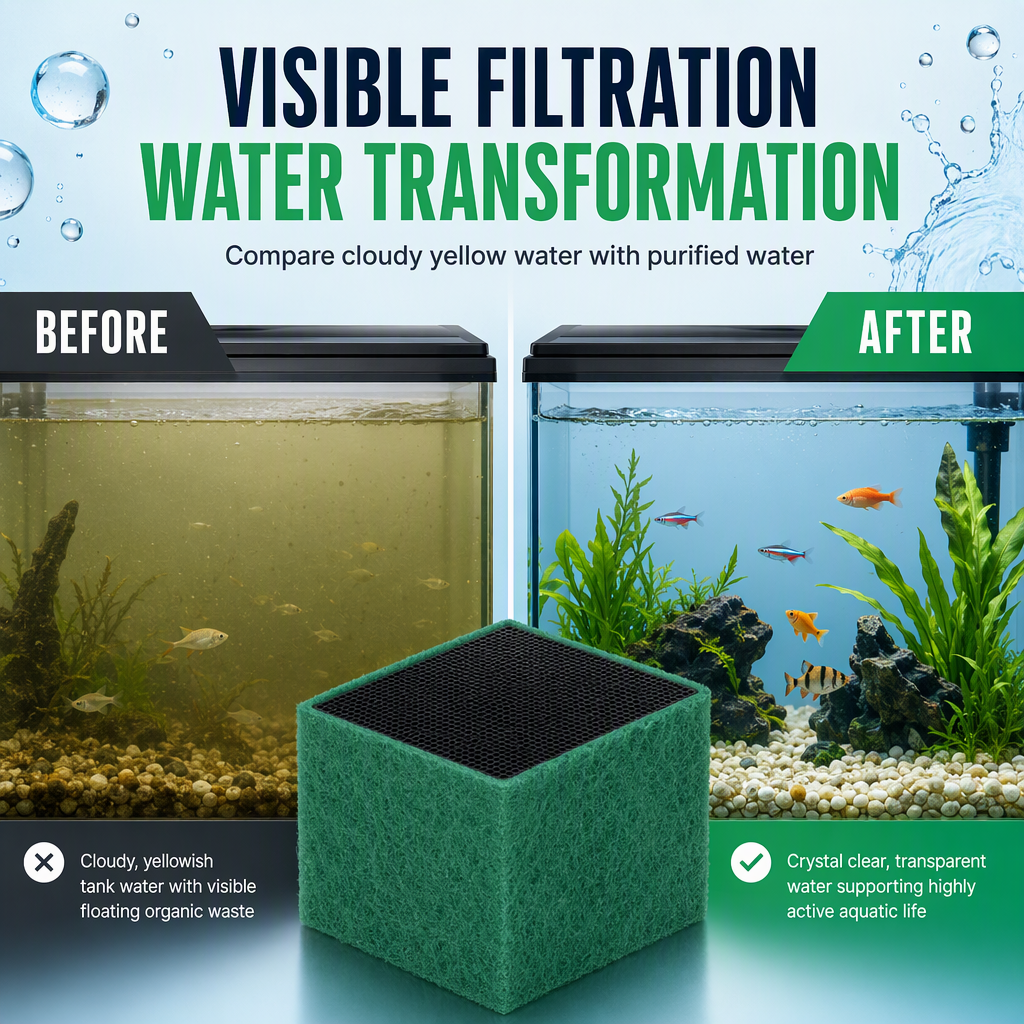 🔥2+1 GRATIS!!🐟 Aktivkohlefilterwürfel zur Aquarienwasserreinigung