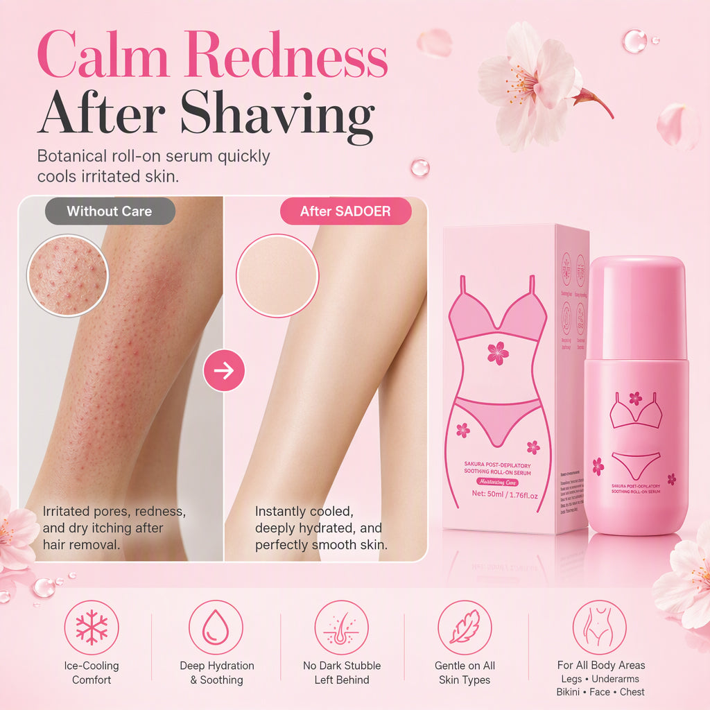 🔥🎁 1+1 GRATIS!!🌸Beruhigendes Roll-On-Serum mit Kirschblütenduft nach der Haarentfernung, 50 ml, zur Linderung von Hautrötungen und -irritationen