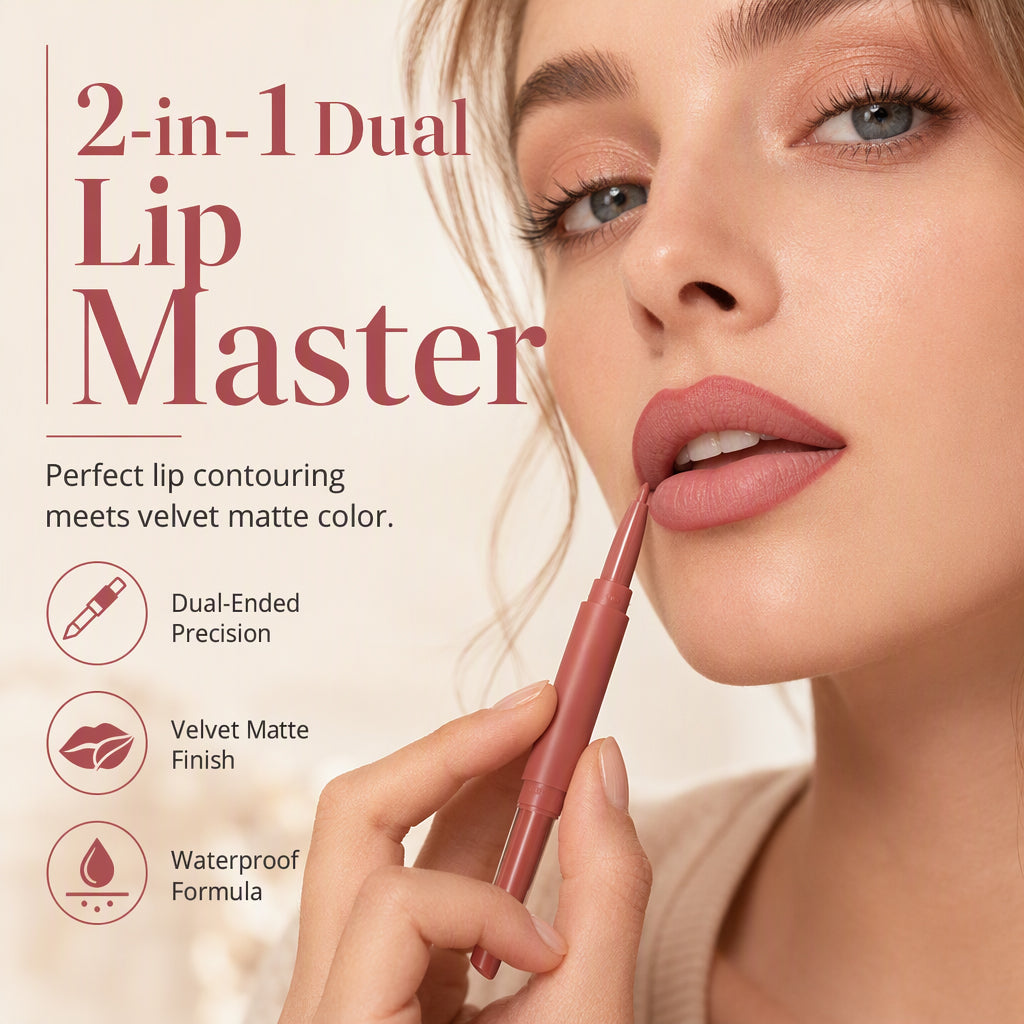 💄2-in-1 Lipliner und matter Lippenstift mit zwei Enden