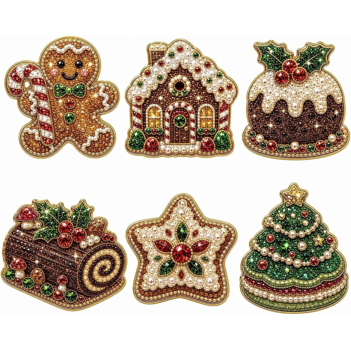 🎄50 % Rabatt!!🎅6-teiliges DIY-Kühlschrankmagnet-Set mit Weihnachtsmann-Diamantmalerei
