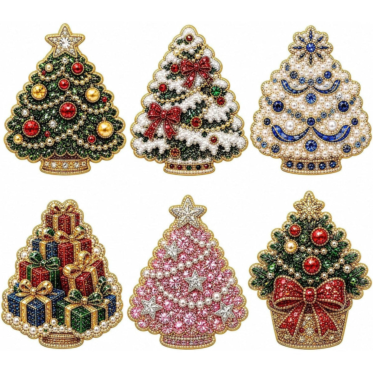🎄50 % Rabatt!!🎅6-teiliges DIY-Kühlschrankmagnet-Set mit Weihnachtsmann-Diamantmalerei