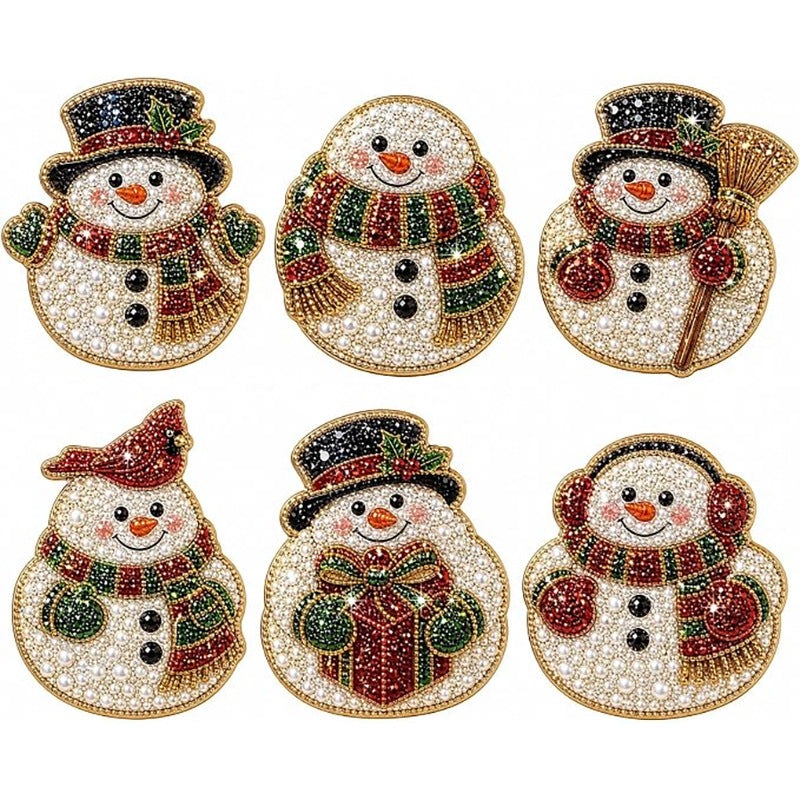 🎄50 % Rabatt!!🎅6-teiliges DIY-Kühlschrankmagnet-Set mit Weihnachtsmann-Diamantmalerei