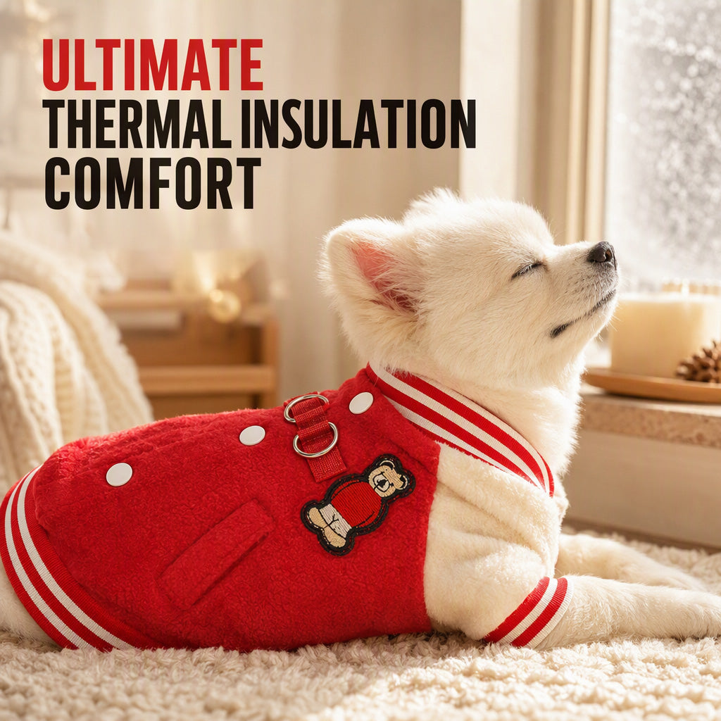 🐶❄️ Warmer, doppelseitiger Plüsch-Hundemantel – mit Leinen-D-Ringen und bequemer Passform