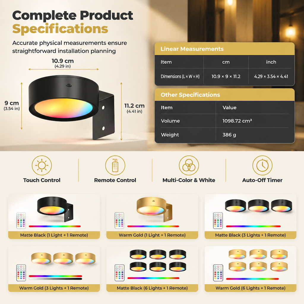 LED-Puck-Leuchten mit Fernbedienung, batteriebetrieben, RGB-Farbwechsel, Unterbauleuchten mit Druckknopf-Nachtlicht