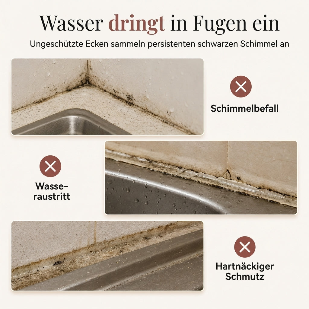 📢📢JETZT 50 % RABATT⏰Transparentes, wasserdichtes und schimmelresistentes Küchen-Dichtband, rückstandsfrei, einseitig klebende Dichtungsleiste für Wandecken