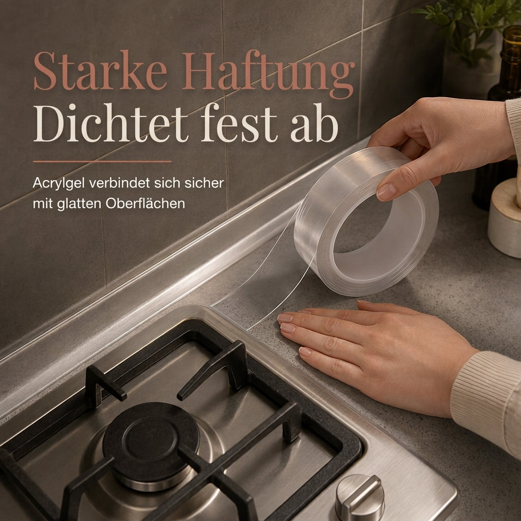 📢📢JETZT 50 % RABATT⏰Transparentes, wasserdichtes und schimmelresistentes Küchen-Dichtband, rückstandsfrei, einseitig klebende Dichtungsleiste für Wandecken