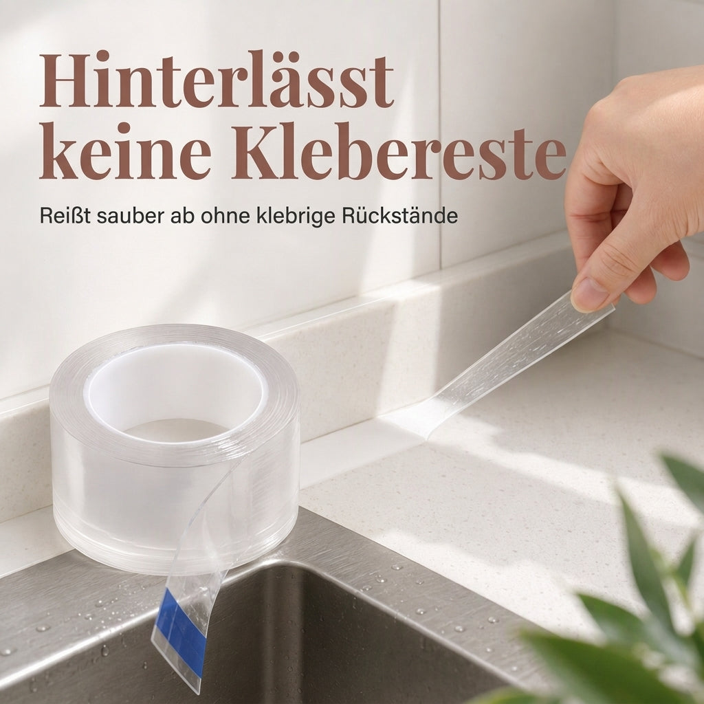 📢📢JETZT 50 % RABATT⏰Transparentes, wasserdichtes und schimmelresistentes Küchen-Dichtband, rückstandsfrei, einseitig klebende Dichtungsleiste für Wandecken